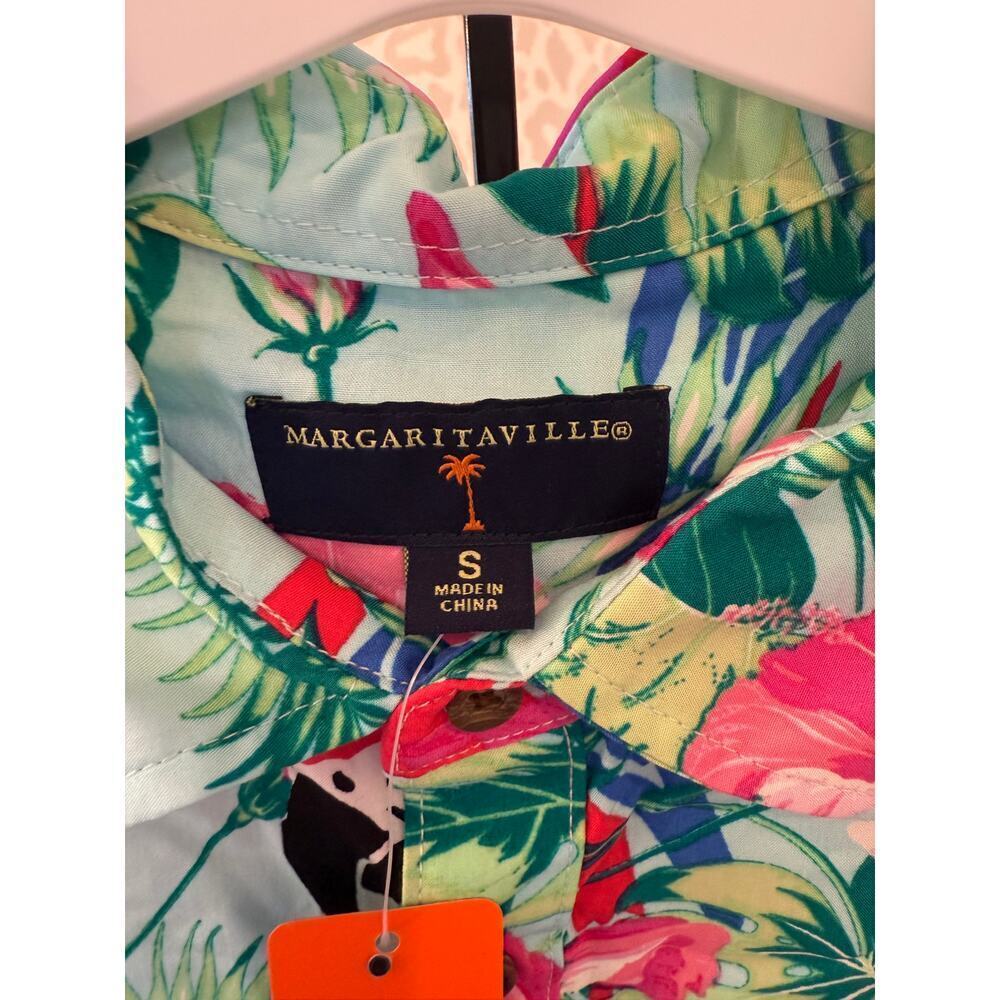 Margaritaville Men’s Clearwater Tropical Button Up Hawaiian Shirt Size S - Picture 3 of 4